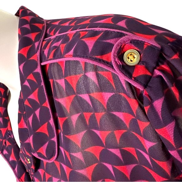 A.N.A. A New Approach Black Red Purple Geometric Print Roll Tab Sleeves Size XL - Picture 7 of 13